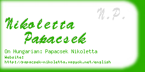 nikoletta papacsek business card